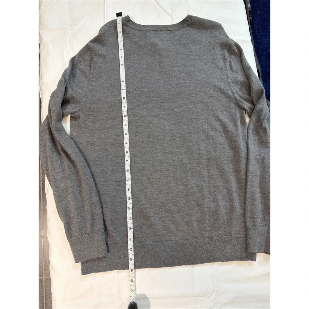 Banana Republic Mens Gray Italian Merino Wool Baruffa Sweater Large Pullover